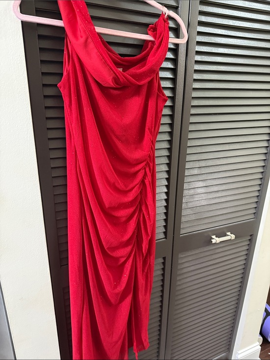 Dresses & Skirts - Red Draped Evening Dress